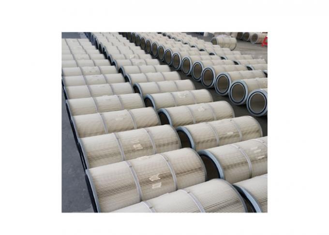 Water Washable Cylindrical Pleated Dust Collection Cartridges 2 Meters Long